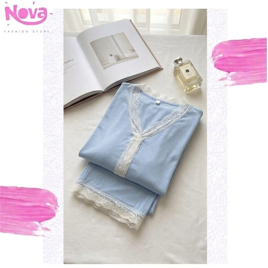 Dantel pajama blu  - 002