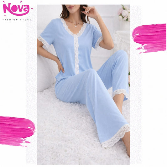 Dantel pajama blu  - 002