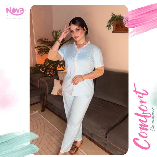 Dantel pajama blu  - 002