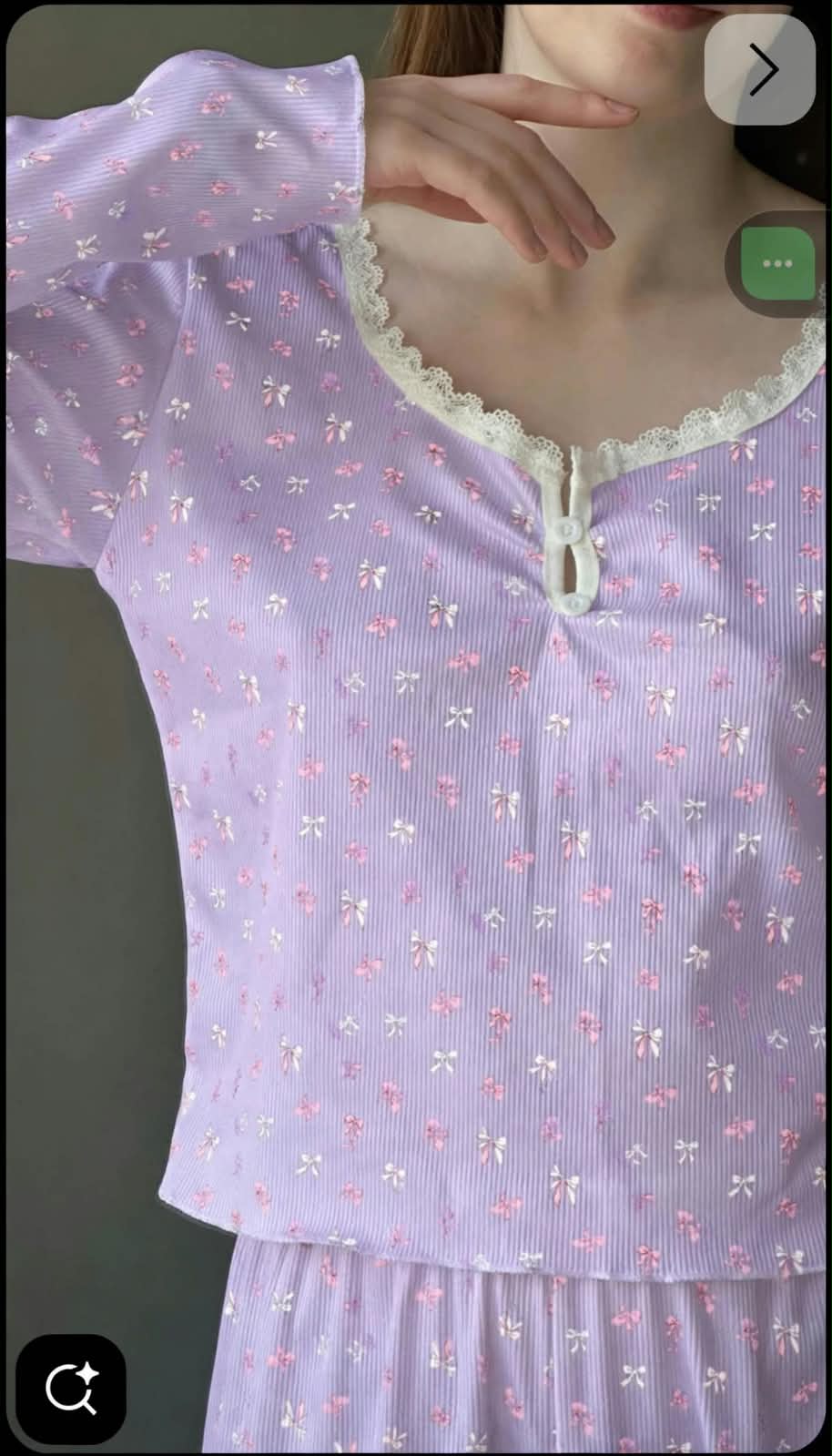 Lavender Small rose Pajama Set |  003 - بيجامة ورد لافندر