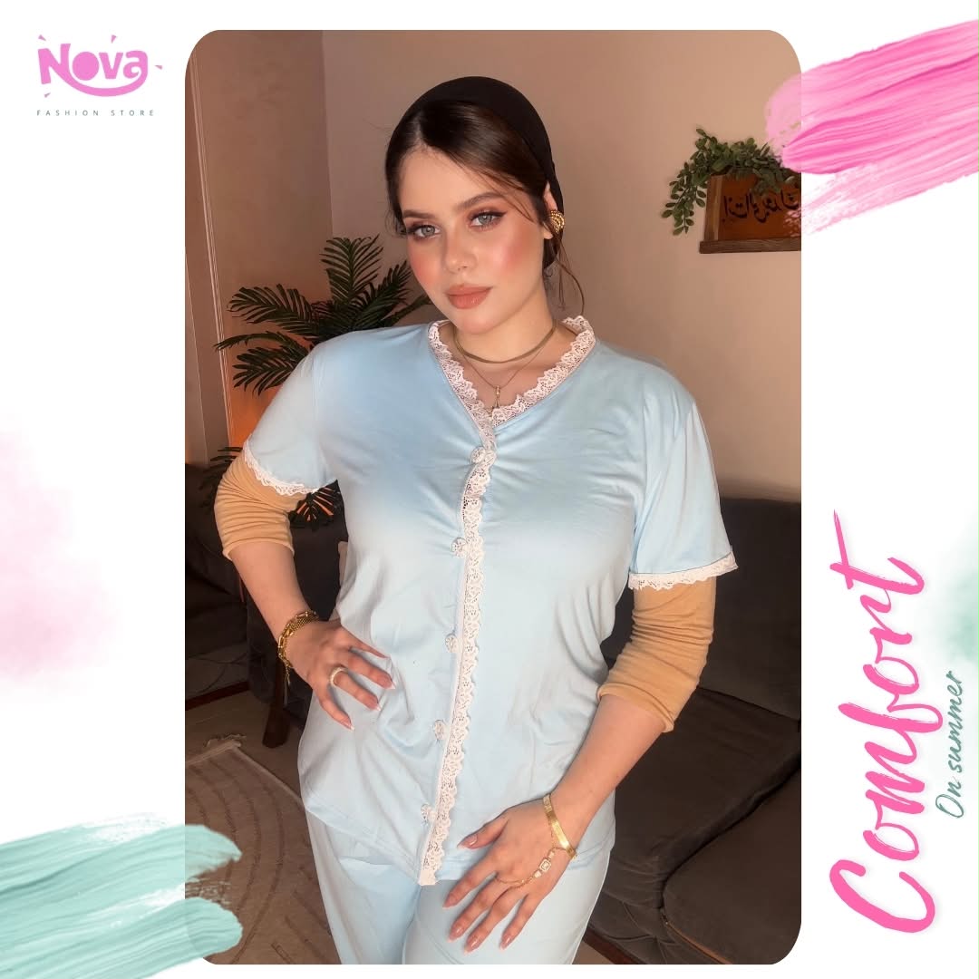 Dantel pajama blu  - 002
